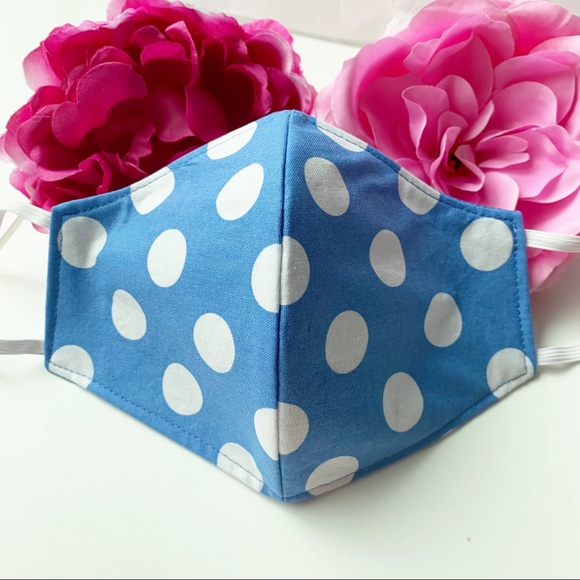 3/$25 Triple Layer Handmade Face Mask Polka dot - Picture 2 of 7